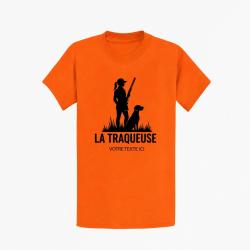 T-shirt Chasse La traqueuse Personnalisable Orange