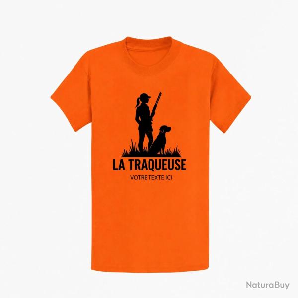 T-shirt Chasse La traqueuse Personnalisable Orange