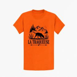 T-shirt Chasse La traqueuse Chienne des montagnes Orange