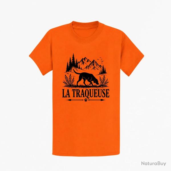 T-shirt Chasse La traqueuse Chienne des montagnes Orange