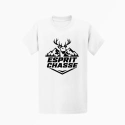 T-shirt Chasse Esprit chasse Cerf des montagnes Blanc