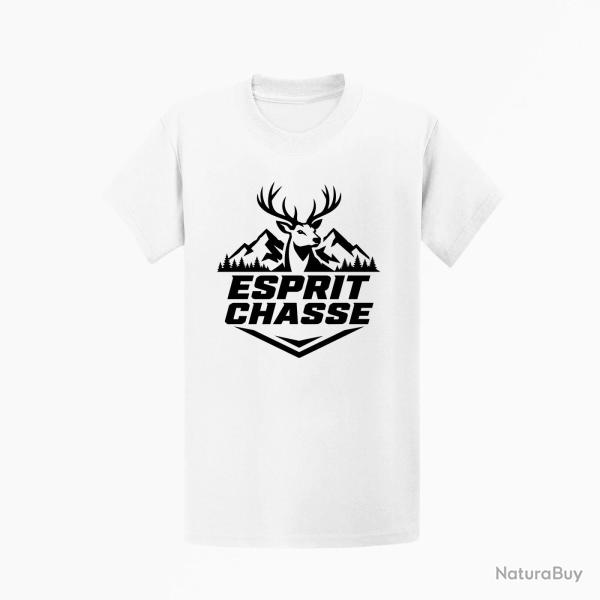 T-shirt Chasse Esprit chasse Cerf des montagnes Blanc