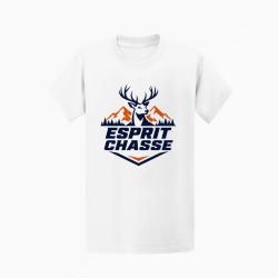 T-shirt Chasse Esprit chasse Cerf des montagnes Blanc / Orange