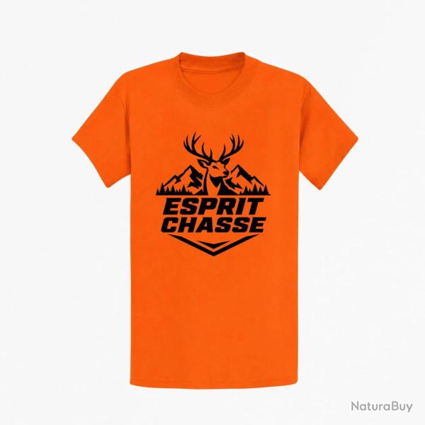 T-shirt Chasse Esprit chasse Cerf des montagnes Orange