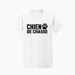 T-shirt Chasse Chien de chasse Empreinte orange Blanc