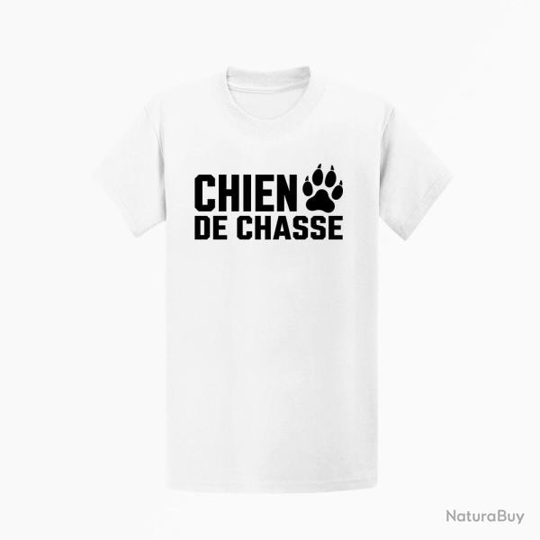 T-shirt Chasse Chien de chasse Empreinte orange Blanc