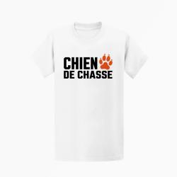 T-shirt Chasse Chien de chasse Empreinte orange Blanc / Orange