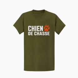 T-shirt Chasse Chien de chasse Empreinte orange Kaki / Blanc et orange