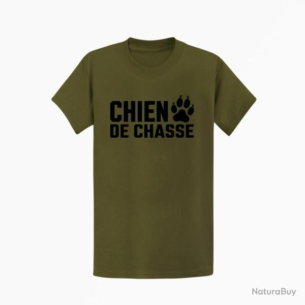 T-shirt Chasse Chien de chasse Empreinte orange Kaki / Noir