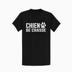 T-shirt Chasse Chien de chasse Empreinte orange Noir