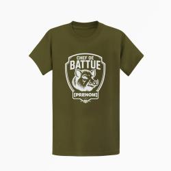 T-shirt Chasse Chef de battue Personnalisable Kaki / Blanc