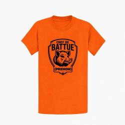 T-shirt Chasse Chef de battue Personnalisable Orange
