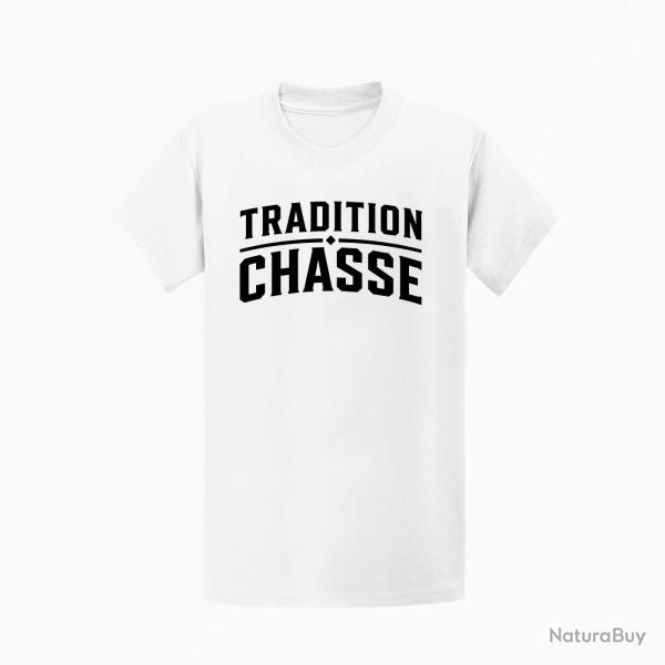 T-shirt Chasse Tradition chasse Vintage Blanc