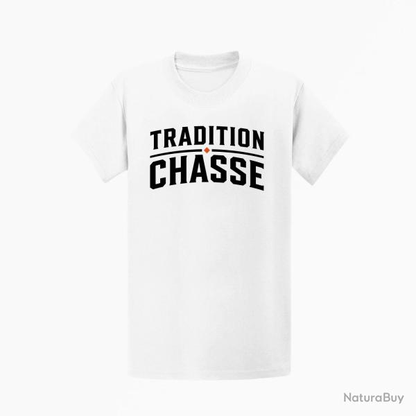 T-shirt Chasse Tradition chasse Vintage Blanc / Orange