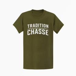 T-shirt Chasse Tradition chasse Vintage Kaki / Blanc