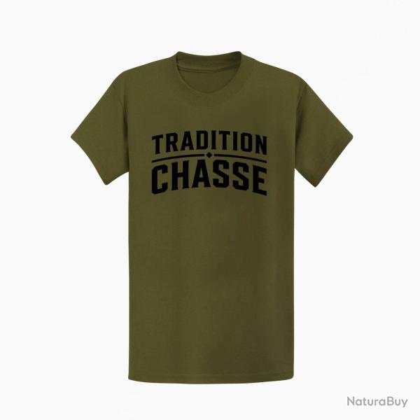 T-shirt Chasse Tradition chasse Vintage Kaki / Noir