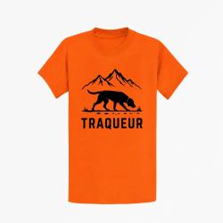 T-shirt Chasse Traqueur Chien des montagnes Orange