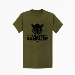 T-shirt Chasse Team sanglier Portrait sauvage Kaki / Noir