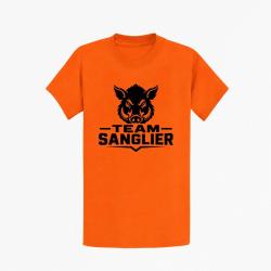 T-shirt Chasse Team sanglier Portrait sauvage Orange