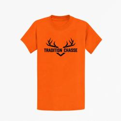 T-shirt Chasse Tradition chasse For&ecirc;t et ramure Orange