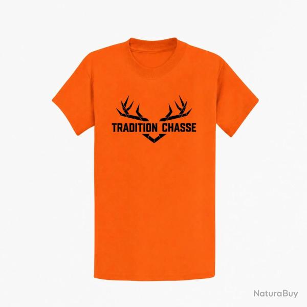 T-shirt Chasse Tradition chasse For�t et ramure Orange