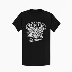T-shirt Chasse Team sanglier &Ccedil;a d&eacute;boule Noir