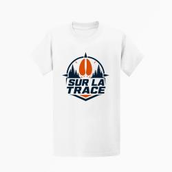 T-shirt Chasse Sur la trace Empreinte de sanglier Blanc / Orange