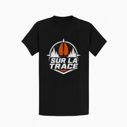 T-shirt Chasse Sur la trace Empreinte de sanglier Noir / Orange