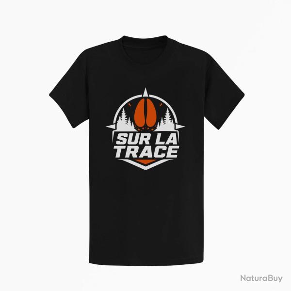 T-shirt Chasse Sur la trace Empreinte de sanglier Noir / Orange