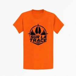 T-shirt Chasse Sur la trace Empreinte de sanglier Orange