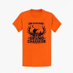 T-shirt Chasse Signe astrologique Grand chasseur Orange