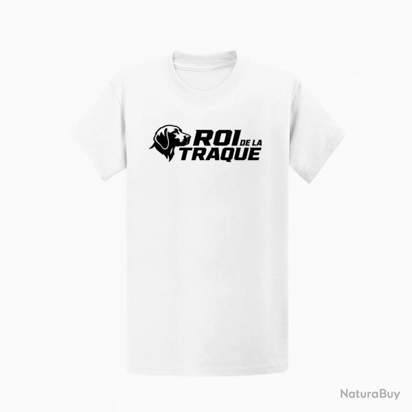 T-shirt Chasse Roi de la traque Chien courant Blanc
