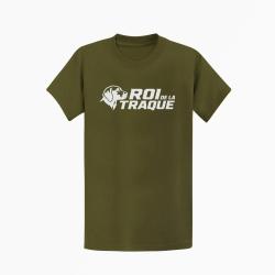 T-shirt Chasse Roi de la traque Chien courant Kaki / Blanc