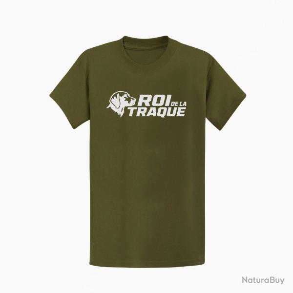T-shirt Chasse Roi de la traque Chien courant Kaki / Blanc
