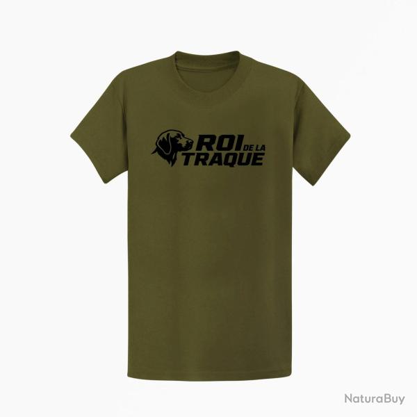 T-shirt Chasse Roi de la traque Chien courant Kaki / Noir