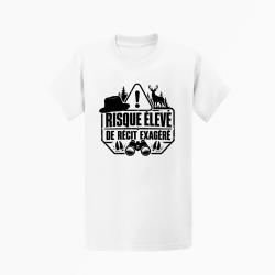 T-shirt Chasse R&eacute;cit de chasse exag&eacute;r&eacute; Humour Blanc