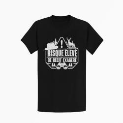 T-shirt Chasse R&eacute;cit de chasse exag&eacute;r&eacute; Humour Noir