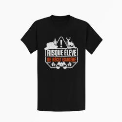 T-shirt Chasse R&eacute;cit de chasse exag&eacute;r&eacute; Humour Noir / Orange