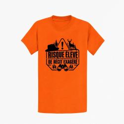 T-shirt Chasse R&eacute;cit de chasse exag&eacute;r&eacute; Humour Orange