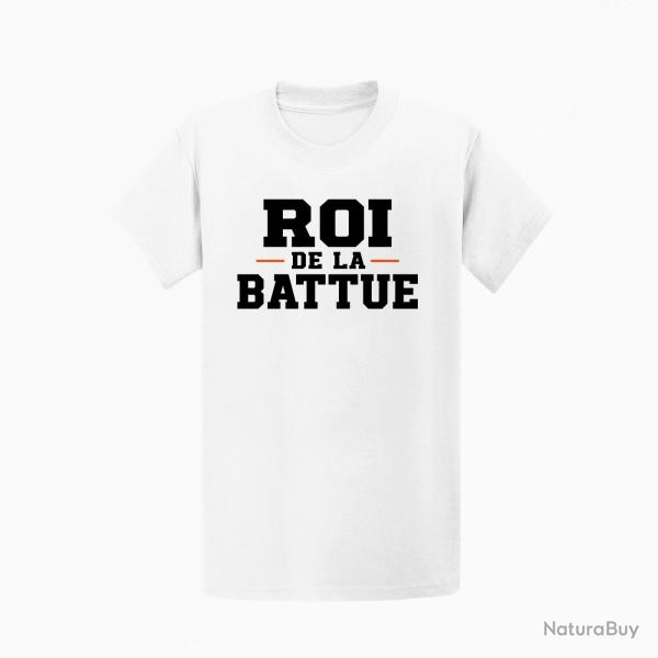 T-shirt Chasse Roi de la battue Orange Blanc / Orange