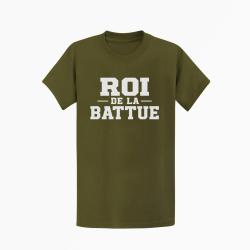 T-shirt Chasse Roi de la battue Orange Kaki / Blanc
