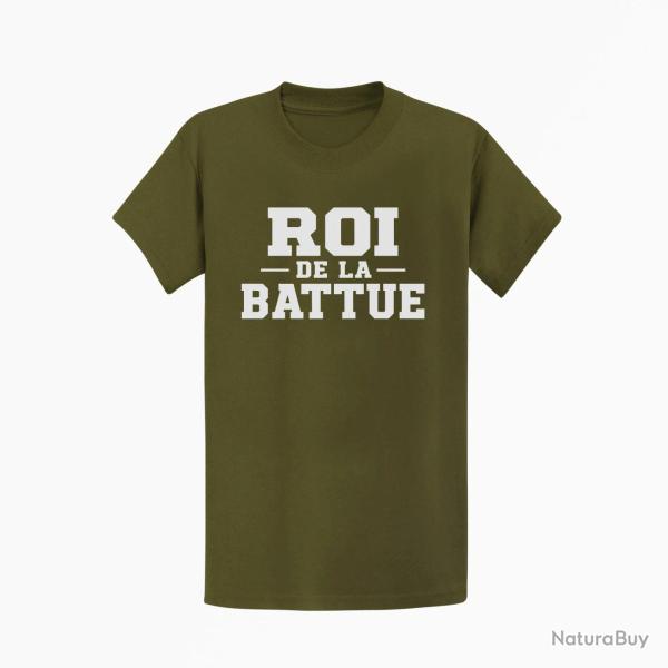 T-shirt Chasse Roi de la battue Orange Kaki / Blanc