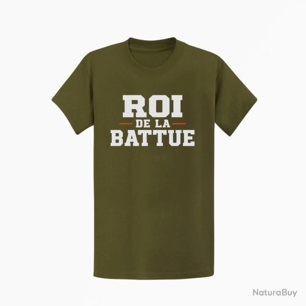 T-shirt Chasse Roi de la battue Orange Kaki / Blanc et orange