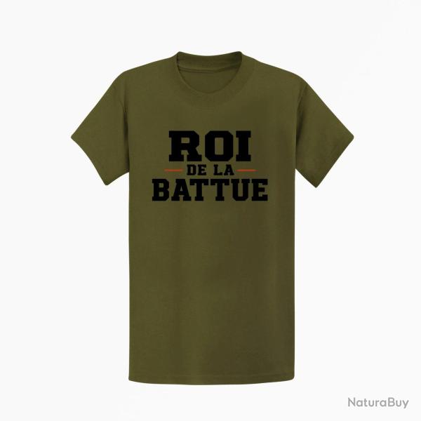 T-shirt Chasse Roi de la battue Orange Kaki / Noir et orange