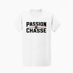 T-shirt Chasse Passion chasse Empreinte orange Blanc / Orange