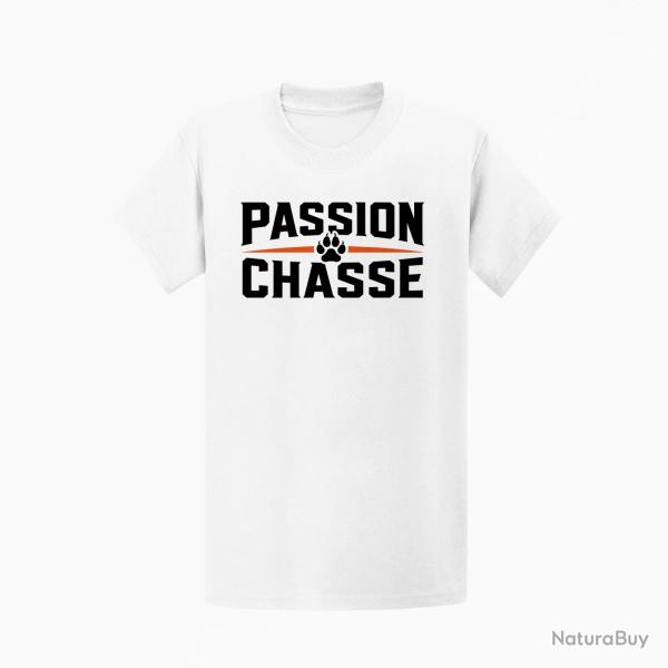 T-shirt Chasse Passion chasse Empreinte orange Blanc / Orange