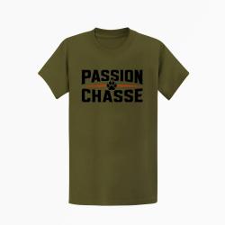 T-shirt Chasse Passion chasse Empreinte orange Kaki / Noir et orange