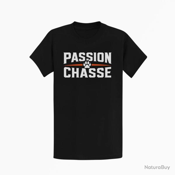 T-shirt Chasse Passion chasse Empreinte orange Noir / Orange