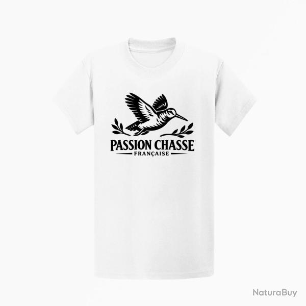 T-shirt Chasse Passion chasse fran�aise B�casse Blanc