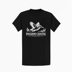 T-shirt Chasse Passion chasse fran&ccedil;aise B&eacute;casse Noir